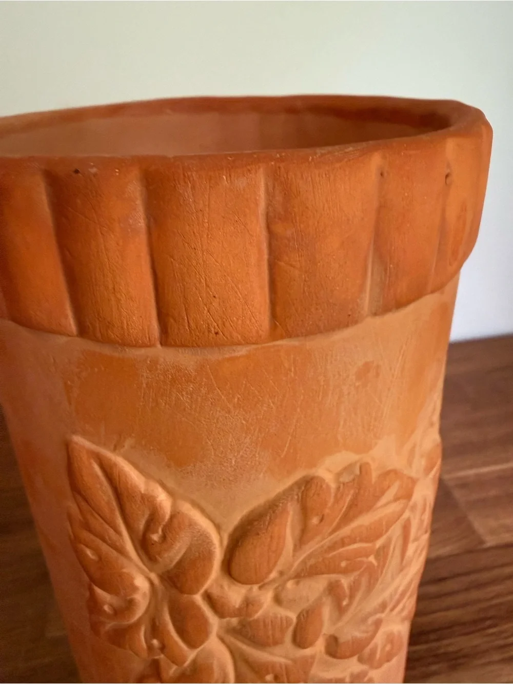 Vintage 1979 ABC Terracotta Wine Chiller Cooler Crock Grape Leaves with Lid